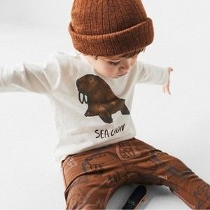 Zara Baby Sea Lion Long Sleeve Shirt Size 3-6 Months NWT